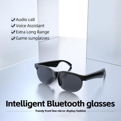 Picture of Unisex Smart Sunglasses with Hi-Res Audio, HD UV Protection, Wireless Calls & Music, Long Battery Life, Rechargeable, Touchpad Control By Latfu