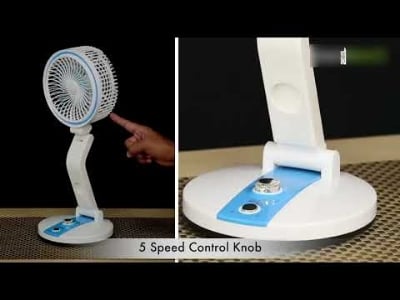 Picture of LR Rechargeable Folding Table Fan with Light Multifunctional Cute fan By Latfu