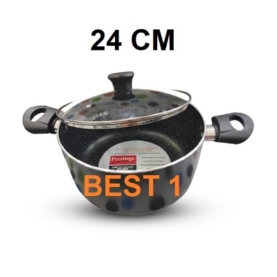 Picture of Prestiege INDUCTION Casserole/ SOS Pan with Glass Cover 22-36 CM (MULTIPLE COLOR) (Grey24)