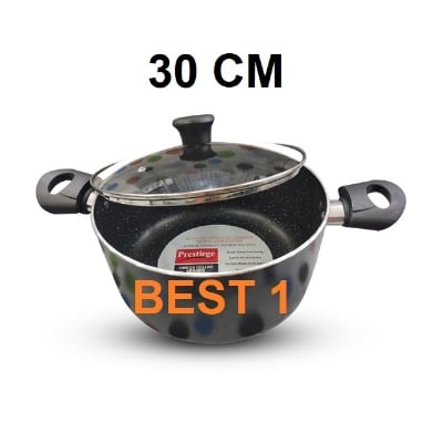 Picture of Prestiege INDUCTION Casserole/ SOS Pan with Glass Cover 22-36 CM (MULTIPLE COLOR) (Grey30)