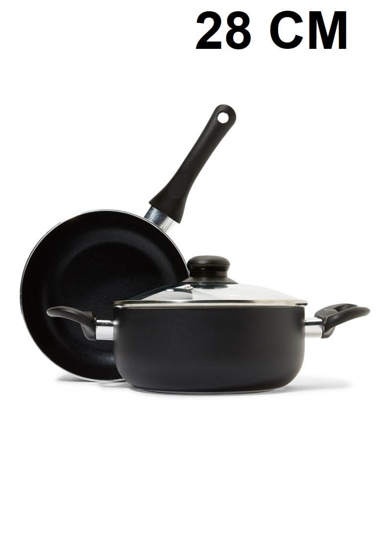 Picture of Prestiege Deluxe Granite (Set of 3 Pieces Sos Pan & Fry pan with 1 Lid) Induction Bottom (Multicolor28)