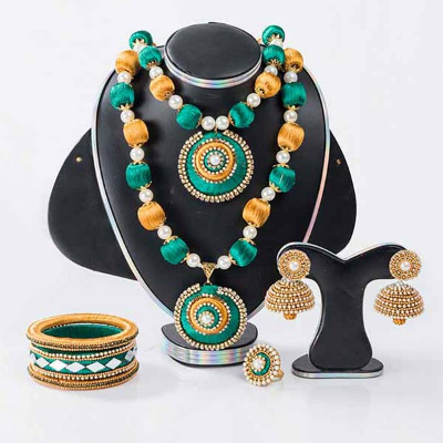 Picture of Multi Color Silk Thread Jewelary Set
