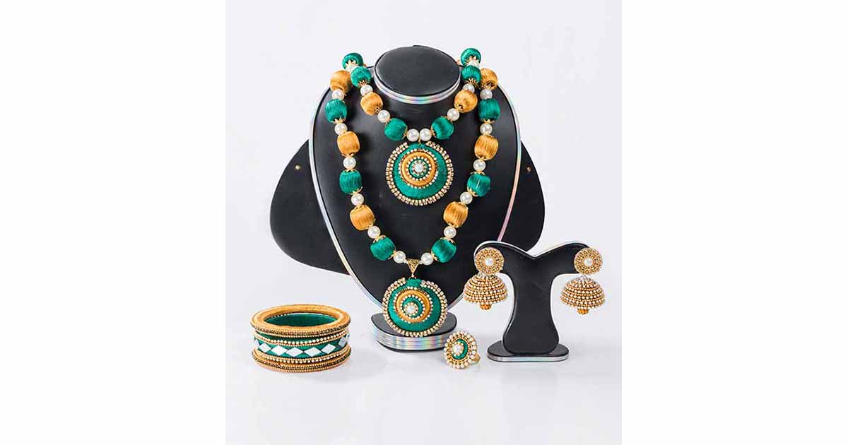 Picture of Multi Color Silk Thread Jewelary Set