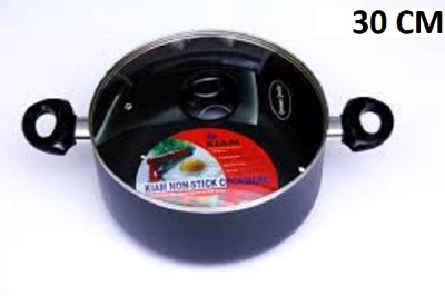 Picture of Kiam Non Stick Casserole (Sauce Pan) With Glass Lid (20cm-36cm) (Grey30)