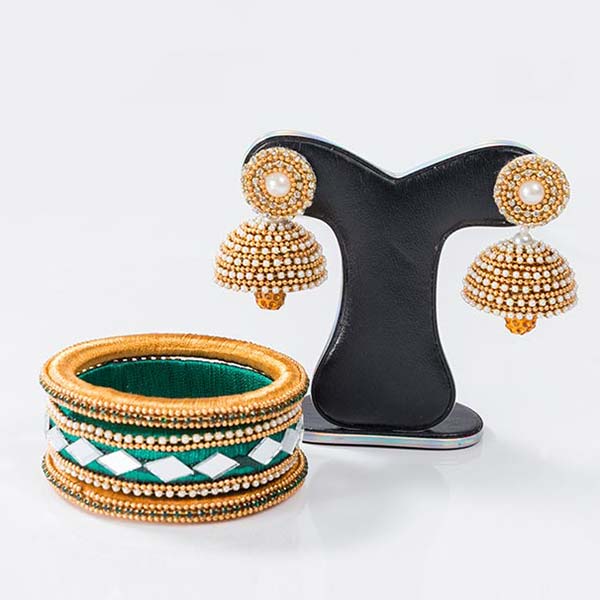 Picture of Multi Color Silk Thread Earring & Bangles