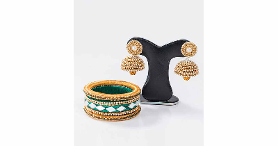 Picture of Multi Color Silk Thread Earring & Bangles
