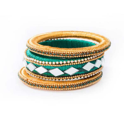 Picture of Multi Color Silk Thread Bangle set