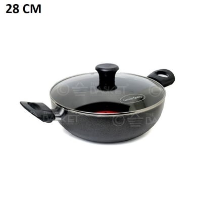 Picture of Kiam Marble Coated Karai With Glass Lid 28cm (Multicolor28)
