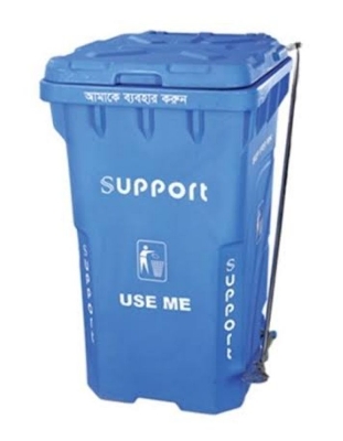Picture of 240 Liter Big Size Plastic Made PADDLE / NONPADDLE Wheel System Garbage & Recycle Trash Bin / Chaka Dustbin (PADDLE)