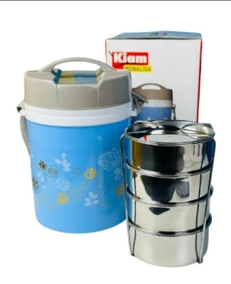 Picture of Kiam Monalisa Steel Hot Tiffin Carrier or Lunch Pot (Multicolor)