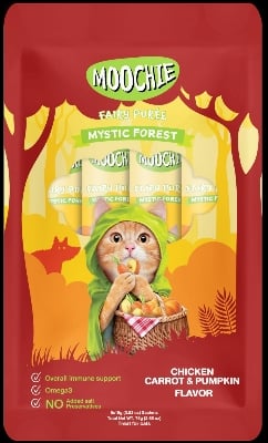 Picture of Moochie Treat for Cats and Kittens Chicken, Carrot & Pumpkin Flavor 15 G Pouch (5PCS)