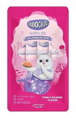 Picture of Moochie Treat for Cats and Kittens Sea Breeze Epic Tuna & Katsuobushi Flavor 15 G Pouch (25PCS)