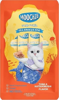 Picture of Moochie Treat for Cats and Kittens Sea Breeze Epic Tuna & Katsuobushi Flavor 15 G Pouch (5PCS)