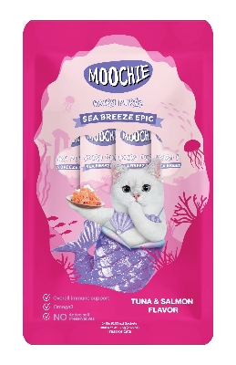Picture of Moochie Treat for Cats and Kittens Sea Breeze Epic Tuna & Katsuobushi Flavor 15 G Pouch (5PCS)