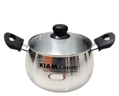 Picture of Kiam Aluminium Belly Shape Saucepan With Glass Lid (36CM)