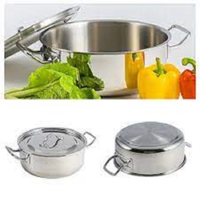 Picture of Stainless Steel Curry Sauce Pot with SS Lid and Handle 304 FOOD GRADE (Silver)