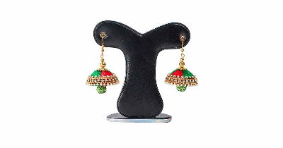 Picture of Red & Green  Color Silk Earring 