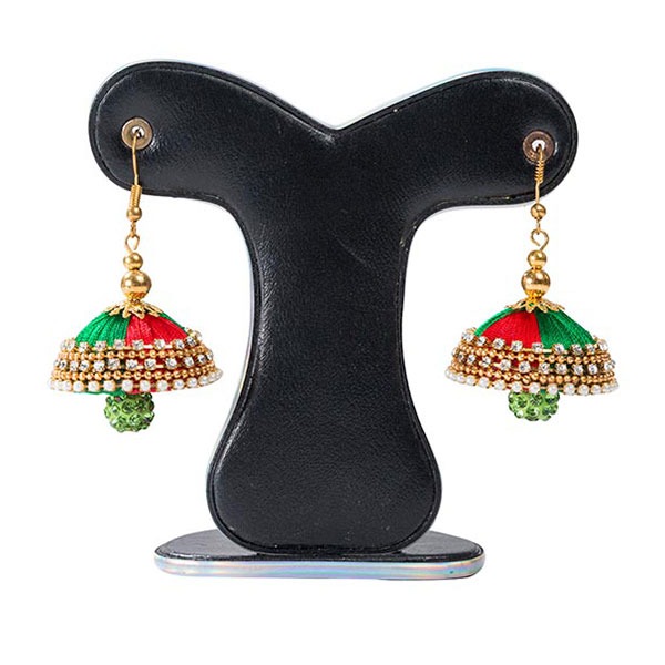 Picture of Red & Green  Color Silk Earring 