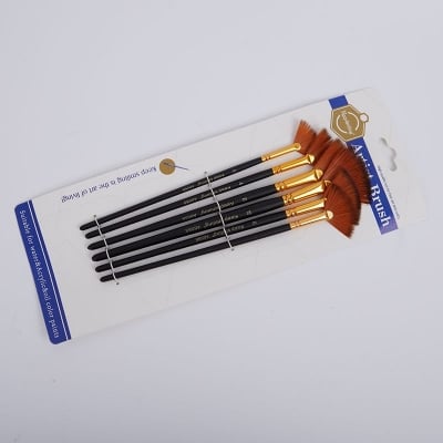 Picture of Keep Smiling 6pcs Artist Paint Fan Brush Set-Black