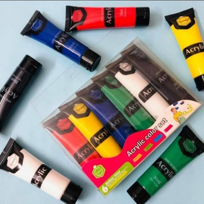 Picture of Keep-Smiling For Students & Artists Acrylic Paint Set 6 Bright Colors, 30ML-Multicolor