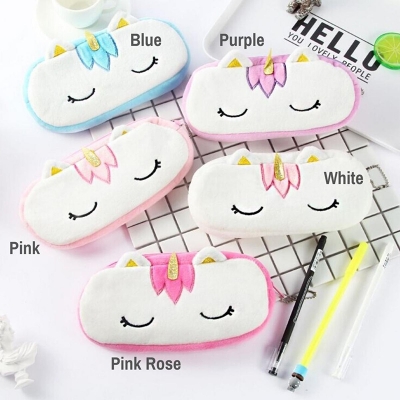 Picture of Kawaii Unicorn Pencil Case - Multicolor Plush Pencils Bag