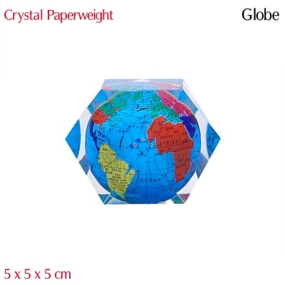 Picture of Crystal Paperweight - Globe-White