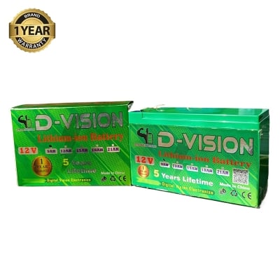 Picture of 12v 9ah Battery D Vision Lithium-ion Cell BMS Protection with 1 Years Gruntee