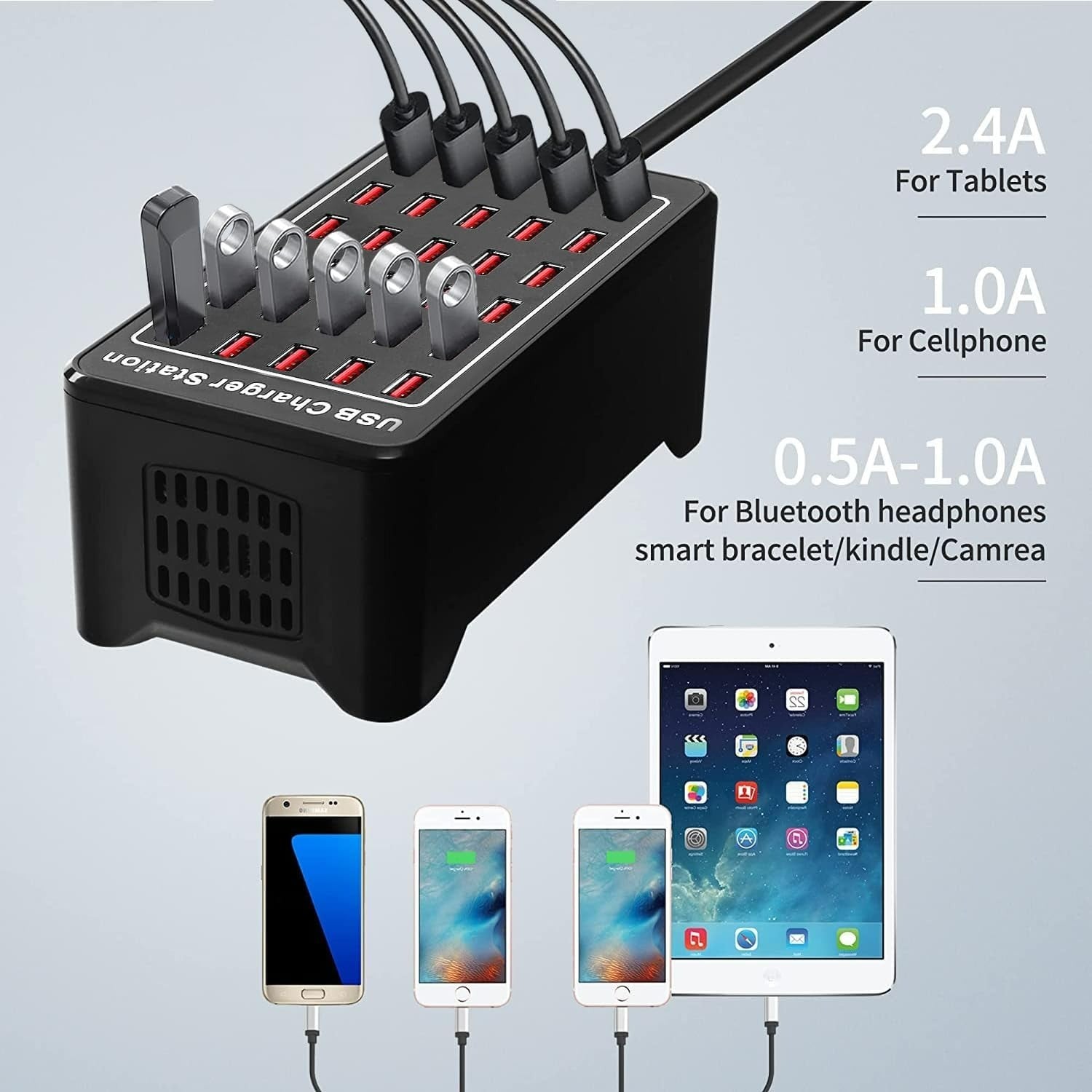 Picture of 150W USB Charger 30 Ports Fast Charging Station Dock for Mobile Phone Power Adapter