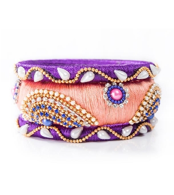 Picture of Pink  Color Silk Thread Bangle set