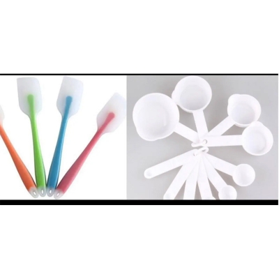 Picture of Full silicone spatula and measurement cup combo pack of 2 items -Multicolor