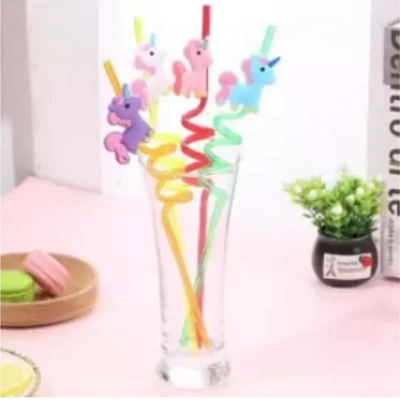 Picture of Cute Cartoon Fish Drinking Straw - 4 pcs -Multicolor