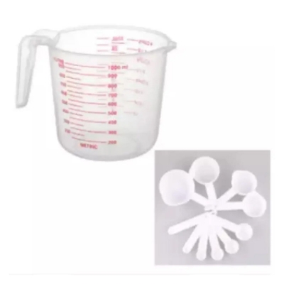 Picture of Measuring Spoon Cup Set & Plastic Measuring Mug combo pack of 2 items -White
