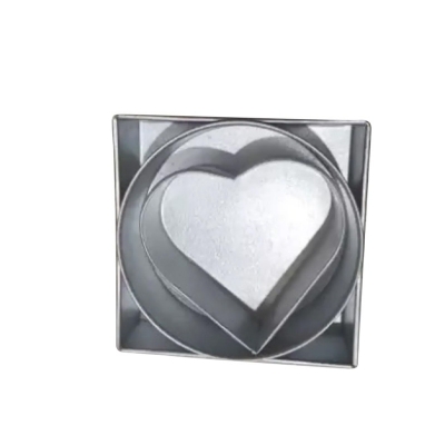 Picture of Aluminium Square/ Heart/ Round Shape Cake Mold/ Pudding Mold Full Set -Silver