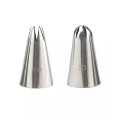 Picture of 2D & 1M Large Size Rose Flower Cake DECORating Icing Tip, Muffin Cupcake Decoration Srtainless Steel Nozzle -Silver