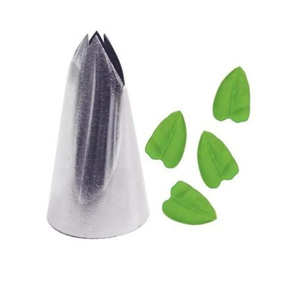 Picture of 1 piece Stainless Steel Leaf Design Piping Nozzle For Cake Decoration (Model: Leaf) -Silver