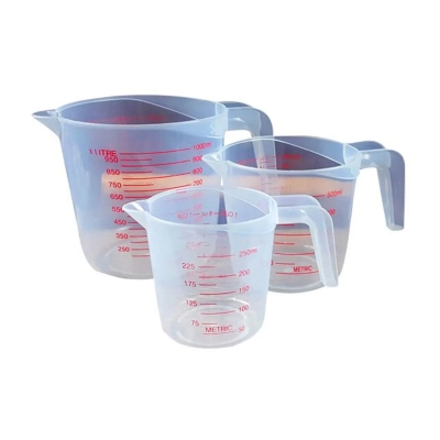 Picture of 3 pcs Mesurment Mug set Capacity-250ml,500ml,1000 ml - Coffee Mug - Coffee Mug - Coffee Mug -White