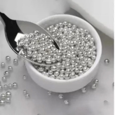 Picture of Silver Color Pearls / Sprinkle / Cake Decoration / Sugar Ball 25 gm