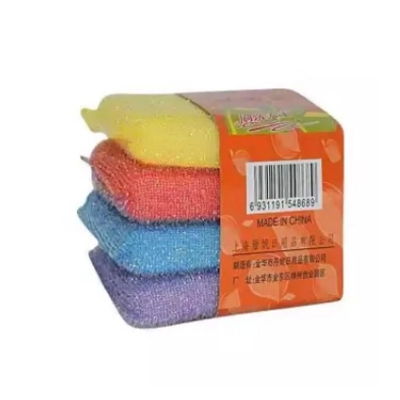 Picture of 4 Pices Dish Wash Scrubber - Multicolor-Color Family -Silver