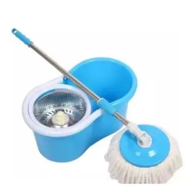 Picture of Stainless Steel Magic Spin Mop 360 Rotate (2 Mop Head) -Blue