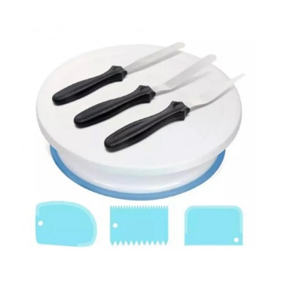 Picture of 7Pcs/Set Cake Rotary Table Set DIY Pastry Accessories Cake Stand Turntable Decorating Baking Tool -White