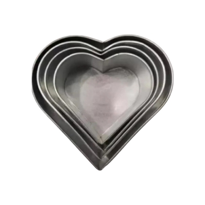 Picture of Cake mold 4pis set/Aluminium heart shape cake mold -Silver