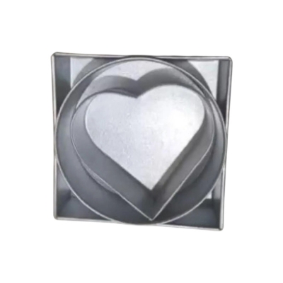 Picture of Aluminium Square/ Heart/ Round Shape Cake Mold/ Pudding Mold Full Set -Silver