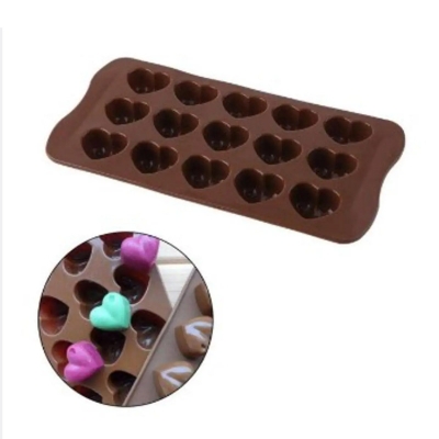 Picture of Silicone Ice-Cube Chocolate Cake Jelly Tray Pan Heart Maker Mold Mould -Chocolate