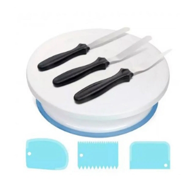 Picture of 7 Pcs Set Cake Rotary Table Set -White
