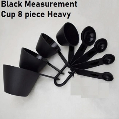 Picture of Professional Measurement Cup and Spoon Set Kitchen Baking Tools 8 piece set - Black -Black
