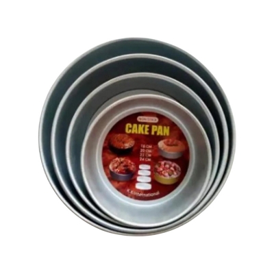 Picture of 4 Pcs Aluminium Cake Mould Round Mold for Bread, Pudding & Baking tools Four(4)Pcs Set- Silver Color -Silver