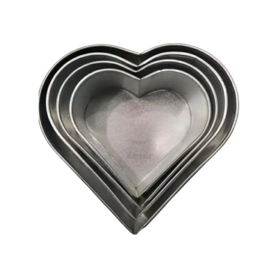 Picture of Cake mold 4pis set/Aluminium heart shape cake mold -Silver