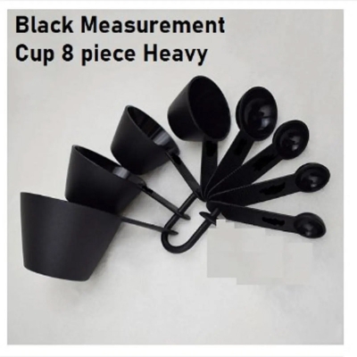Picture of Professional Measurement Cup and Spoon Set Kitchen Baking Tools 8 piece set - Black -Black