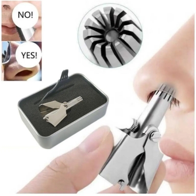Picture of Manual Nose Ear Hair Trimmer (No Batteries Required)- Portable Stainless Steel Nose Hair Remover for Men & Women/Professional Manual Washing Vibrissa Razor Nasal Shaver -Silver