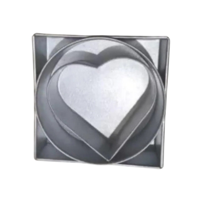 Picture of Aluminium Square/ Heart/ Round Shape Cake Mold/ Pudding Mold Full Set -Silver
